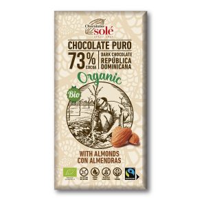 Chocolate Negro 73% Cacao Con Almendras Tableta (150g) BIO
