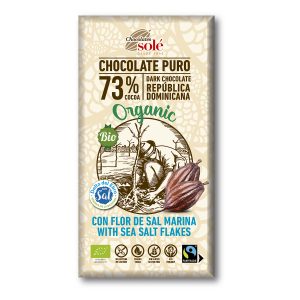 Chocolate Negro 73% Cacao Con Flor De Sal Tableta (100g) BIO